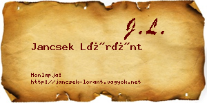 Jancsek Lóránt névjegykártya