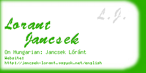 lorant jancsek business card