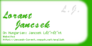 lorant jancsek business card